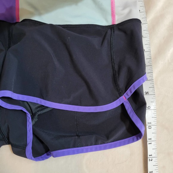 Lululemon Run: Speed Short Black / Power Purple / Quilt - Size 10 - Picture 8 of 9